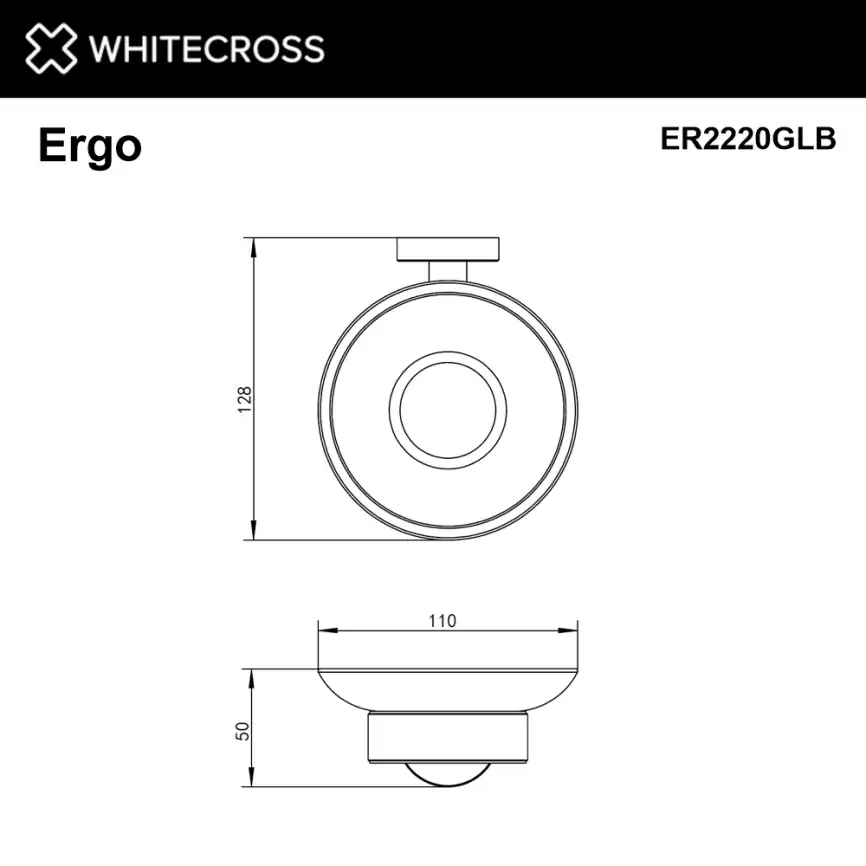 Мыльница Whitecross ERGO gold brushed, ER2220GLB, Золото брашированное фото 2