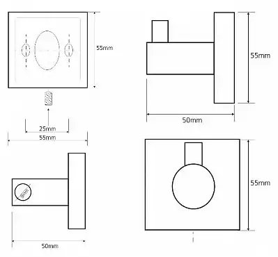 Крючок 5,5 см BEMETA BETA хром 132106022 фото 2