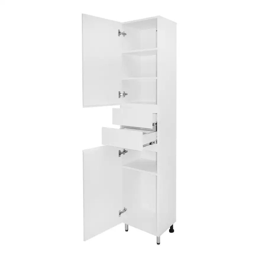 Шкаф-пенал Azario Эстима 40 CS00094558 левый напольный, Белый глянцевый фото 2