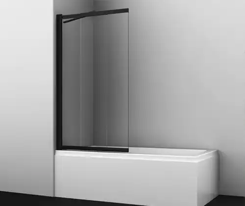 Шторка для ванны WasserKRAFT Dill 61S 100 см, 61S02-100WS Fixed, профиль Черный, стекло Прозрачное фото 1