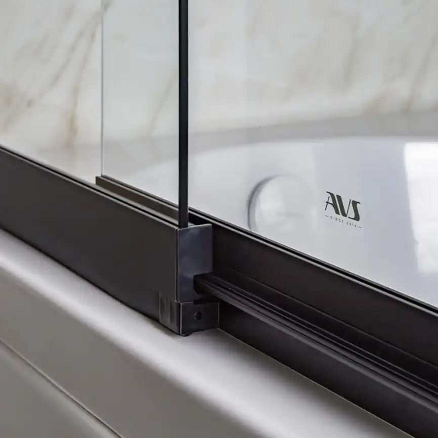 Шторка на ванну AVS Слайдер Плюс 80 профиль черный, стекло прозрачное, 803-0011-150-82-BM-T фото 14