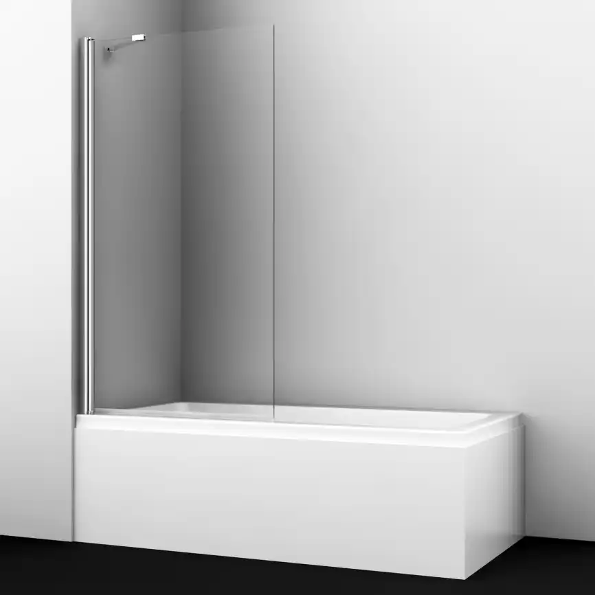 Шторка для ванны WasserKRAFT Berkel 48P 80 см, 48P01-80 Fixed, профиль Хром, стекло Прозрачное фото 3