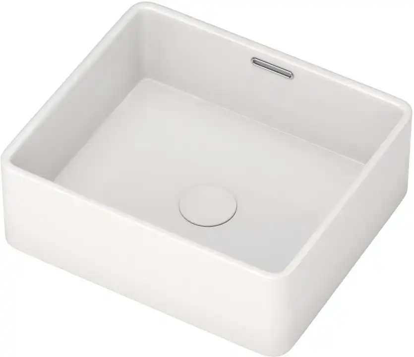 Раковина накладная Aquanet PERFECT-1 40,5х31,5х14 прямоугольная, Белая глянцевая фото 3