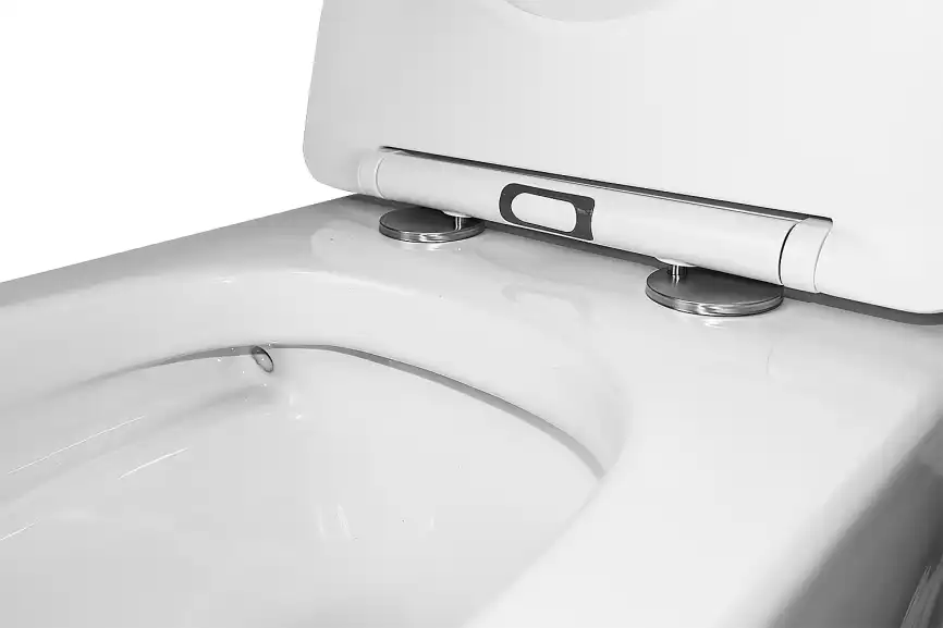 Подвесной унитаз безободковый Azario Ollin AZ-0513R , с системой антивсплеск (Торнадо), сидением микролифт, цвет белый фото 6