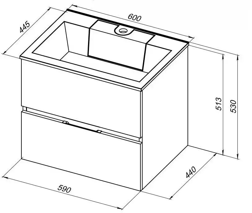 Тумба под раковину Aquanet Алвита 60 белый 184301 фото 2