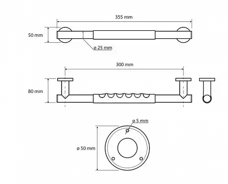 Поручень прямой резина 30 см BEMETA OMEGA хром 104507661 фото 2