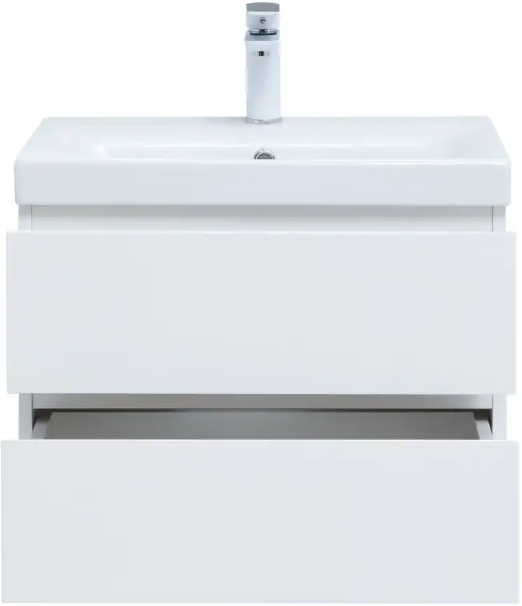 Тумба под раковину Aquanet Беркли 60 белый глянец (2 ящика) 302349 фото 3