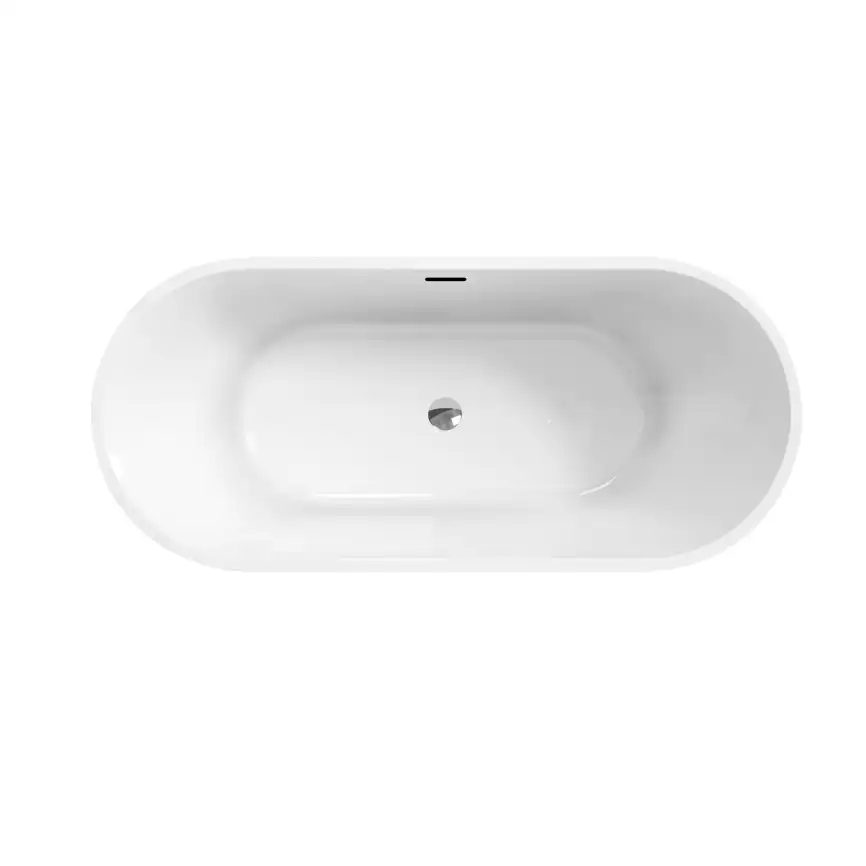Акриловая ванна BELBAGNO UNO 160х73 BB701-1600-730-K, отдельностоящая, Белая глянцевая фото 3