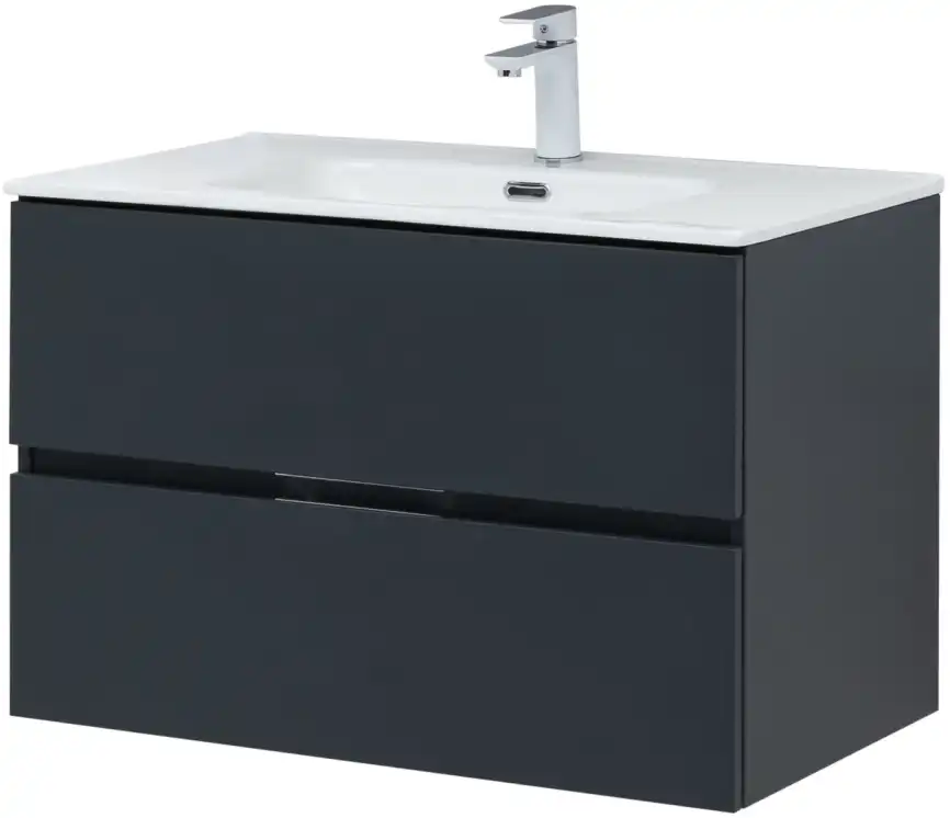 Тумба под раковину Aquanet Алвита New 80 2 ящика, антрацит 277515 фото 10