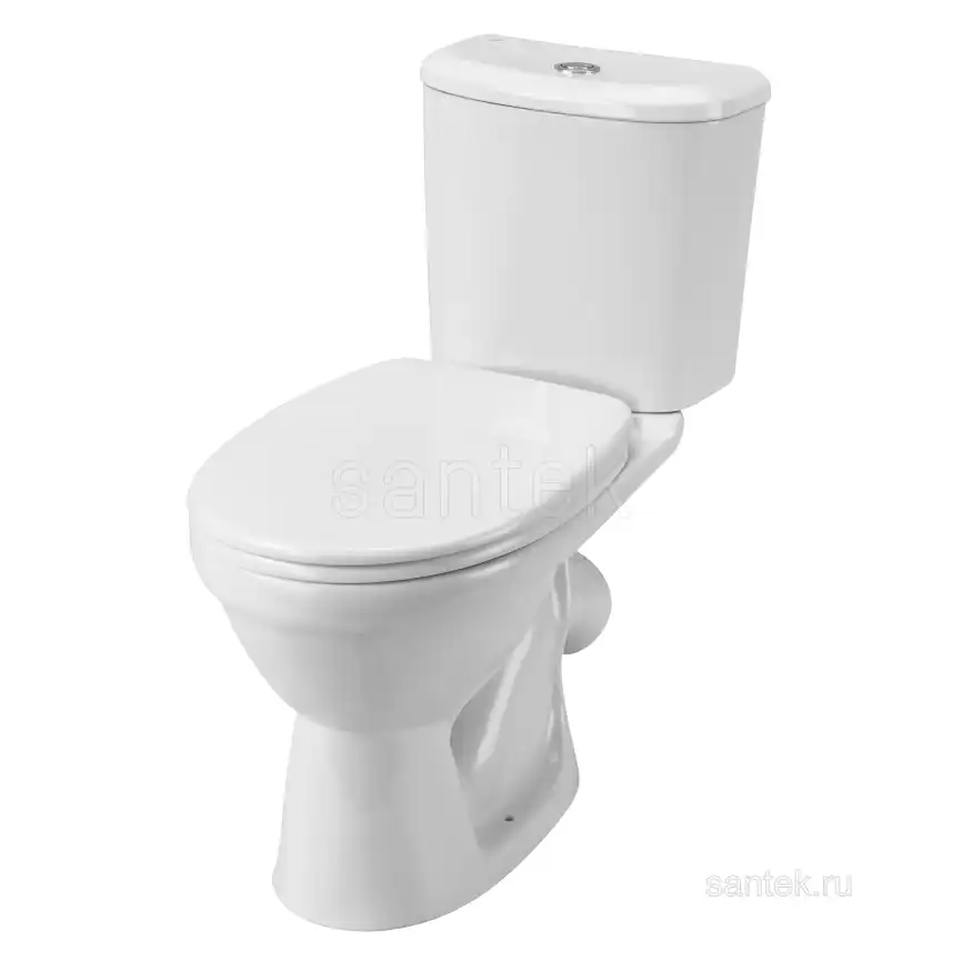 Унитаз-компакт Santek Бореаль с диагональным выпуском, стандарт- 2 реж., дюропласт, антивсплеск, микролифт 1WH302146 фото 1