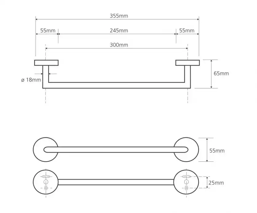 Полотенцедержатель 30 cм BEMETA DARK Черный матовый 104204010 фото 2