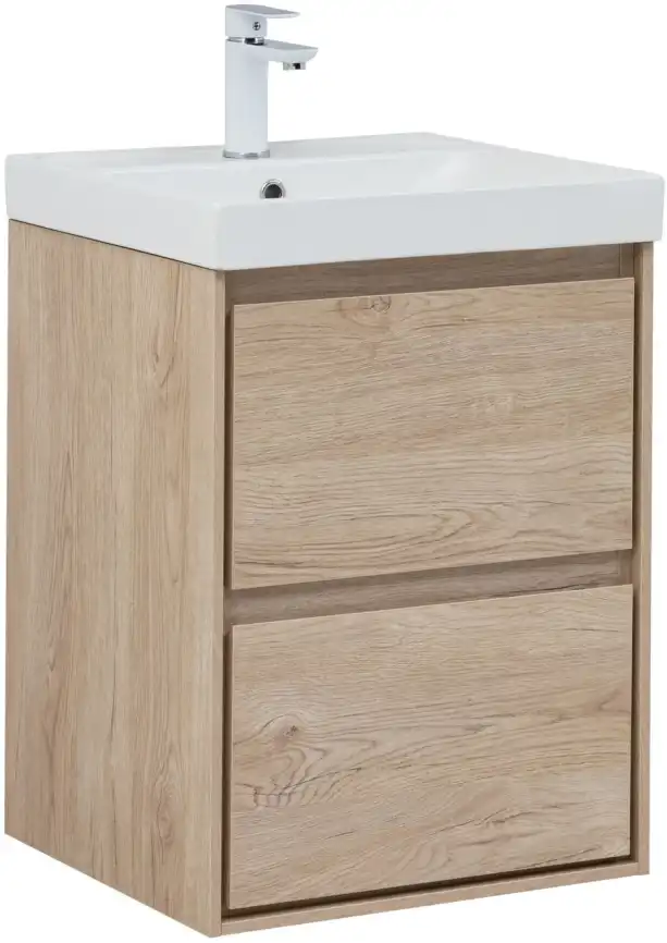 Тумба под раковину Aquanet Милан 50 дуб светлый, подвесная, 336381 фото 1