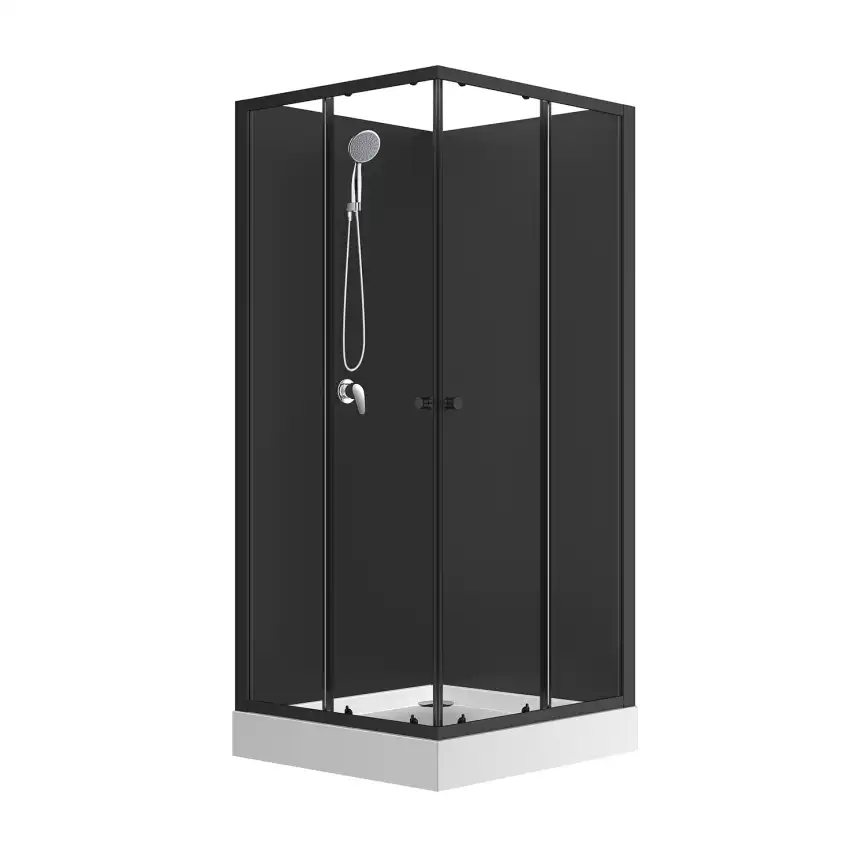 Душевая кабина Loranto NEO 90x90x190 с низким поддоном 15см, профиль черный-матовый, CS-21801BP фото 1