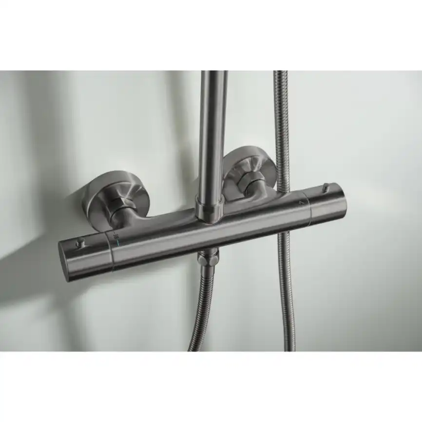 Душевая система Aquatek Европа AQ2343BGM с термостатом, Оружейная сталь фото 10