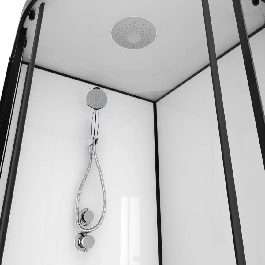 Душевая кабина Loranto 90х90 низкий поддон, прозрачное стекло, профиль Черный, CS-22109 фото 4