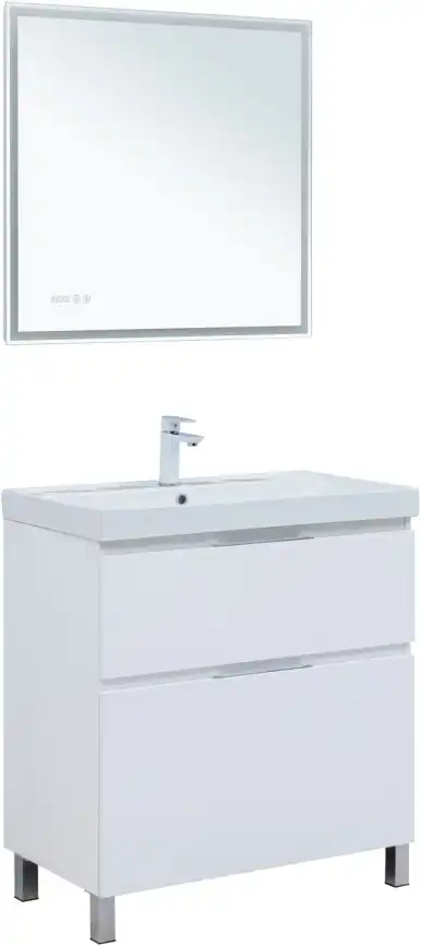 Тумба под раковину Aquanet Алвита New 80 напольная, белый матовый, 344134 фото 11