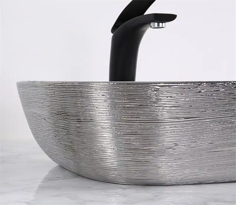 Раковина накладная CeramaLux 460х330х130 D1333H131, цвет Белый / Серый фото 5