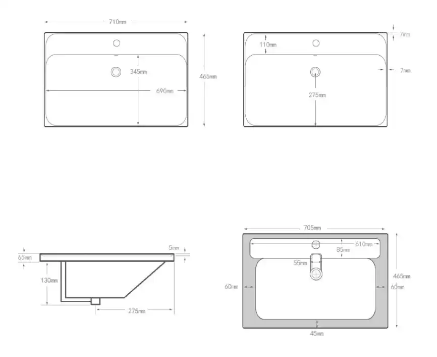 Раковина Aquanet Flash 70, белая, 333267 фото 2