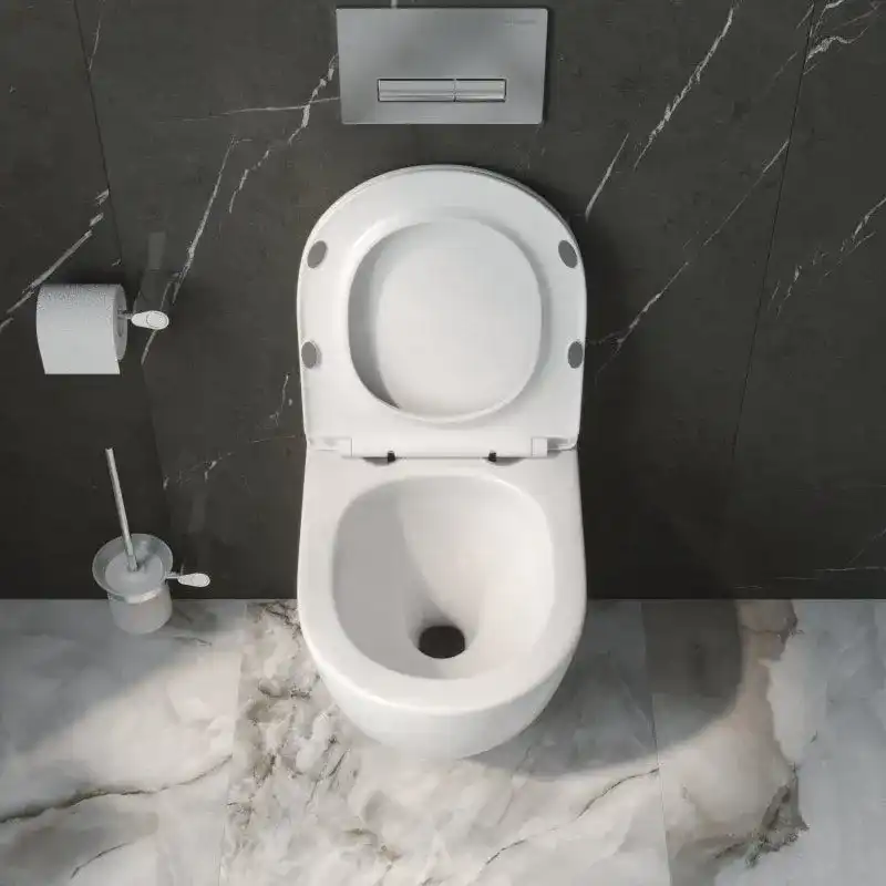 Подвесной унитаз BelBagno UNO-TOR BB5177CH-TOR/SC, безободковый, смыв торнадо с сиденьем микролифт, Белый фото 4