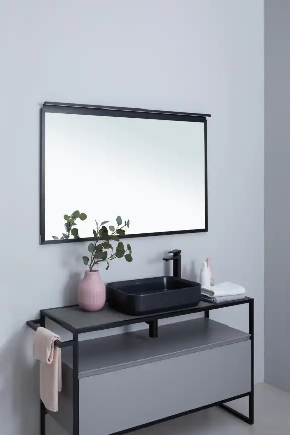 Зеркало Allen Brau Priority 100х75 1.31017.BB с подстветкой, сенсорный выключатель, Черный фото 11