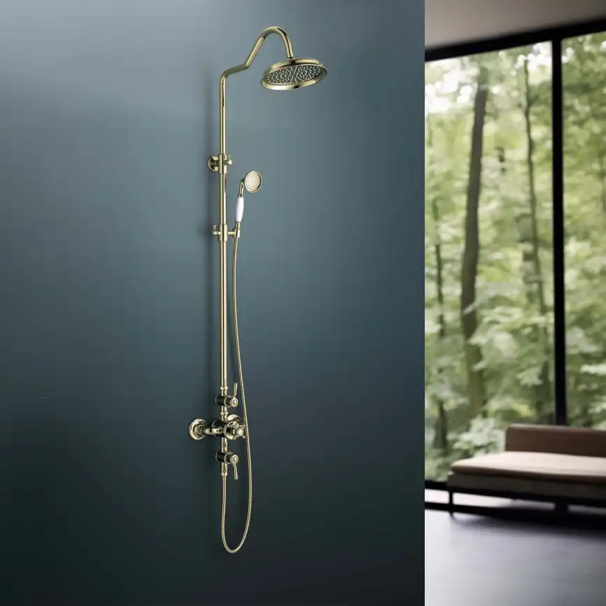 Душевая система Aquatek КЛАССИК AQ2563PG с термостатом, Золото глянцевое фото 10