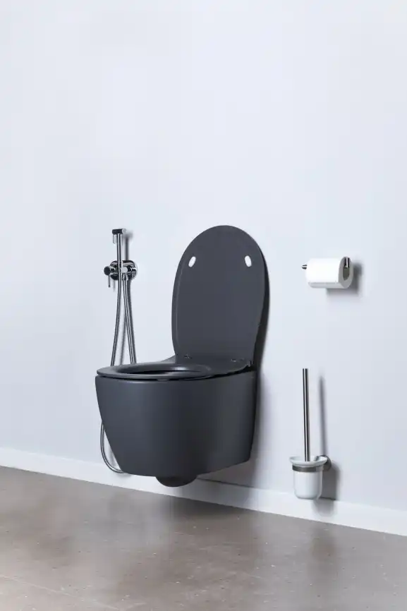 Подвесной безободковый унитаз Allen Brau Fantasy 4.11004.AN без сиденья, антрацит фото 20