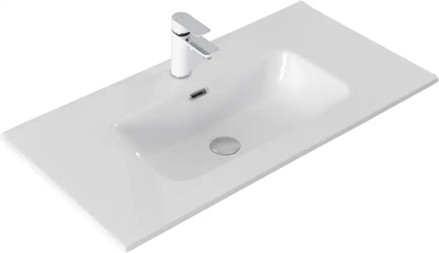 Раковина Aquanet Flat 90 284029 прямоугольная, Белая глянцевая фото 7