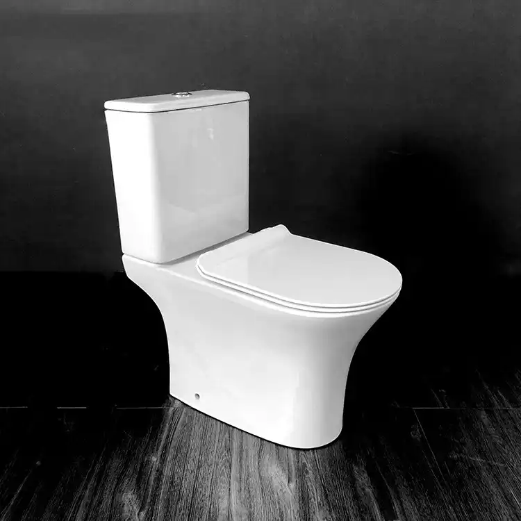 Унитаз-компакт CeramaLux 1217-1А, безободковый, с бачком и сидением микролифт Белый фото 2