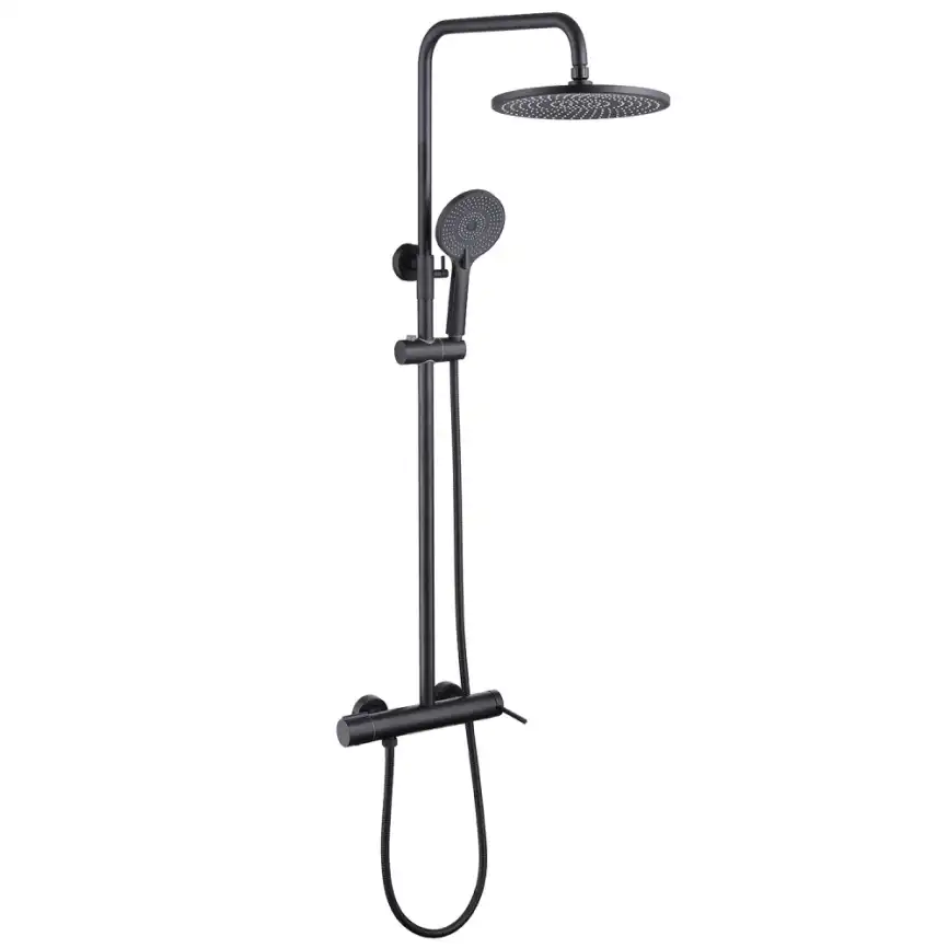 Душевая стойка ABBER Emotion AF8816BL с изливом, черный матовый фото 1