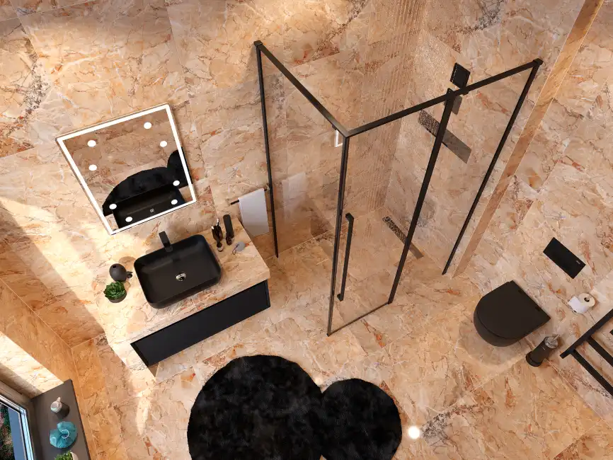 Душевой уголок Mirsant Next 90х90 профиль Черный стекло прозрачное фото 4