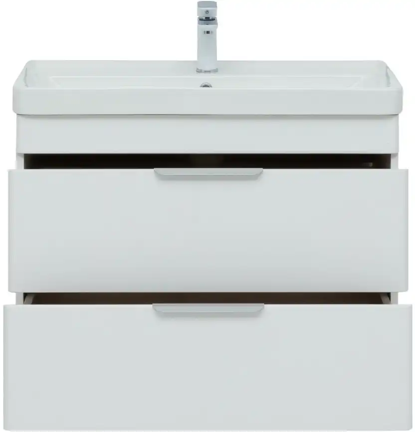 Тумба под раковину Aquanet Ирис new 85 белый глянец (2 ящика) 310146 фото 9