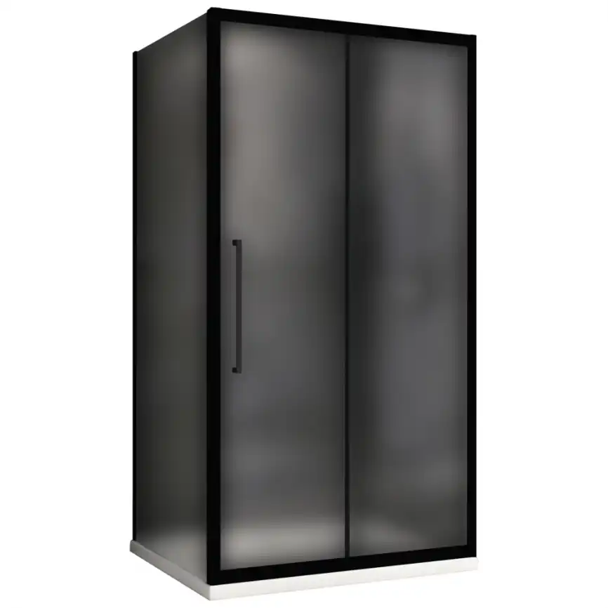 Душевой уголок ABBER Schwarzer Diamant 150х100 см, AG30150BMH-S100BM, профиль черный, стекло матовое фото 1