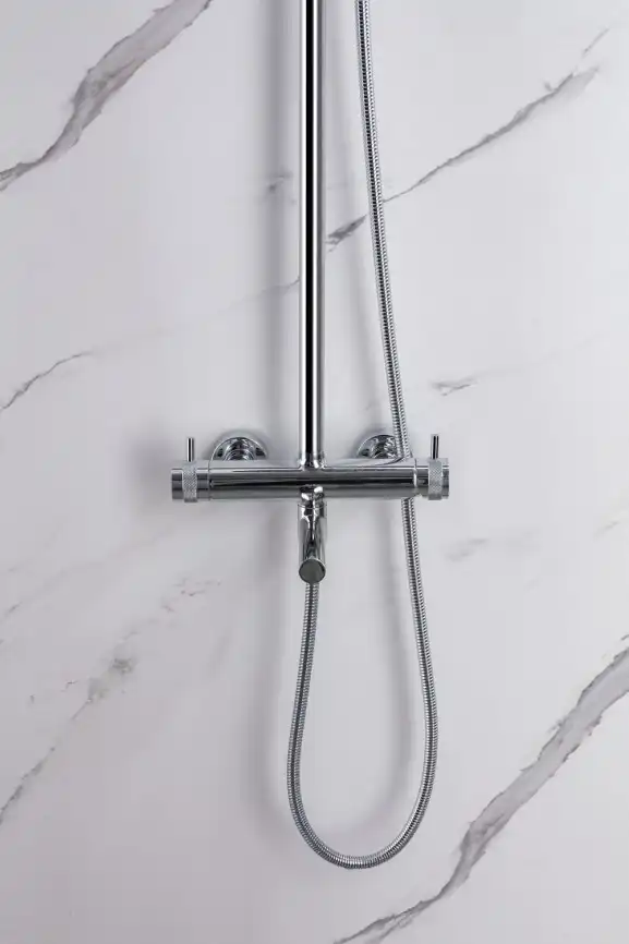 Душевая система Allen Brau Priority 5.31A10-00 для ванны с изливом, верхний и ручной душ, Хром фото 6