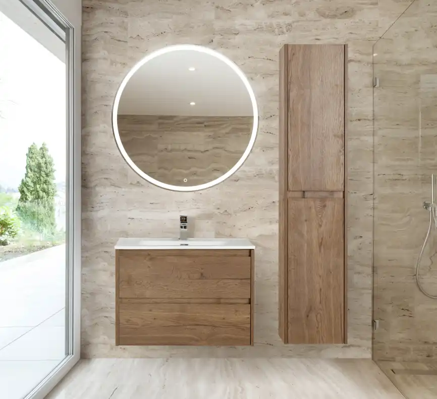 Шкаф-пенал BelBagno KRAFT-1600-2A-SC-RT-L  Rovere Tabacco фото 4