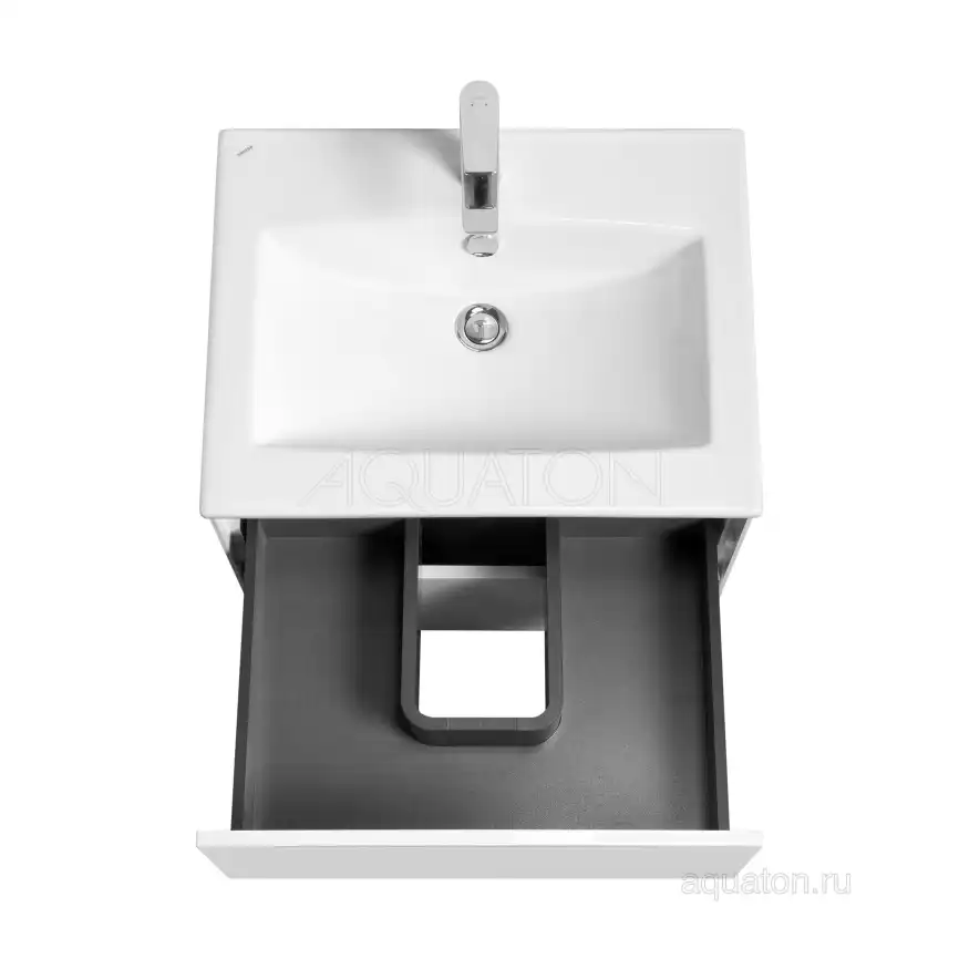 Тумба под раковину Aquaton Сохо 60 1A258001AJ010 подвесная цвет, белый глянец фото 6