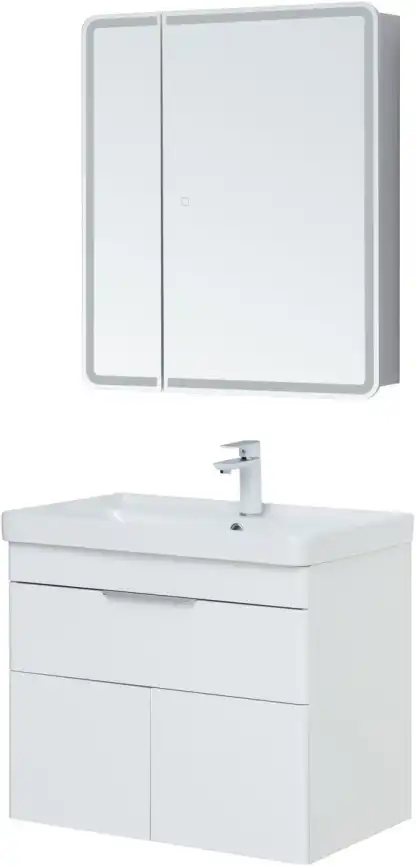Тумба под раковину Aquanet Ирис new 70 белый глянец (1 ящик, 2 дверцы) 310149 фото 5