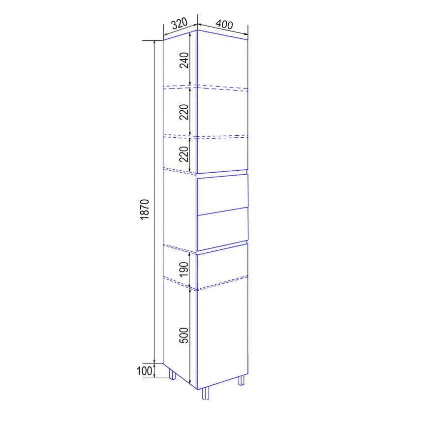 Шкаф-пенал Azario Эстима 40 CS00094558 левый напольный, Белый глянцевый фото 4