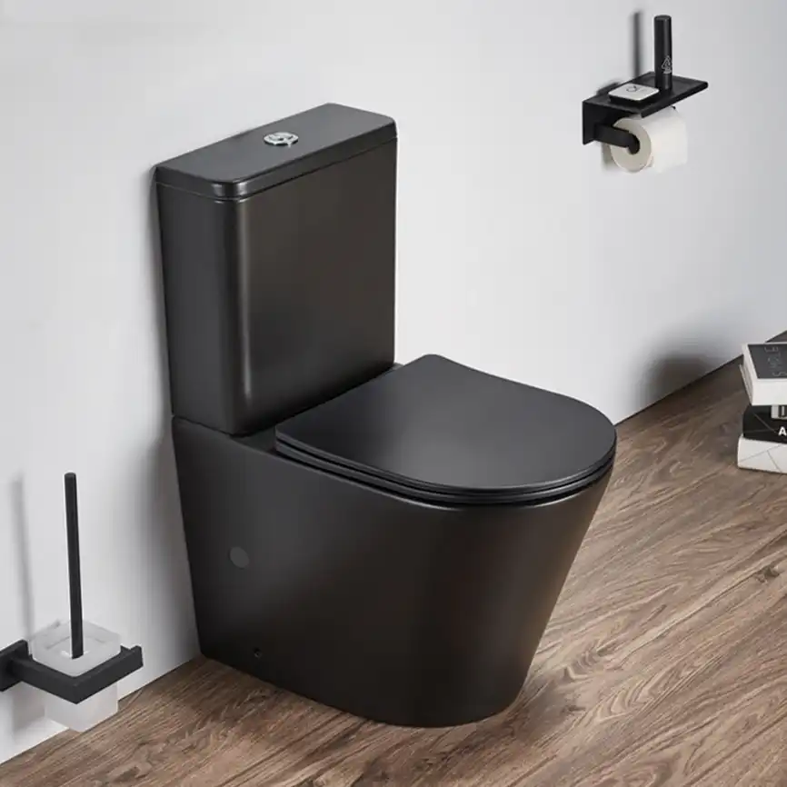 Унитаз-компакт AVS Кристалл 813-0002-MB безободковый, черный матовый фото 2