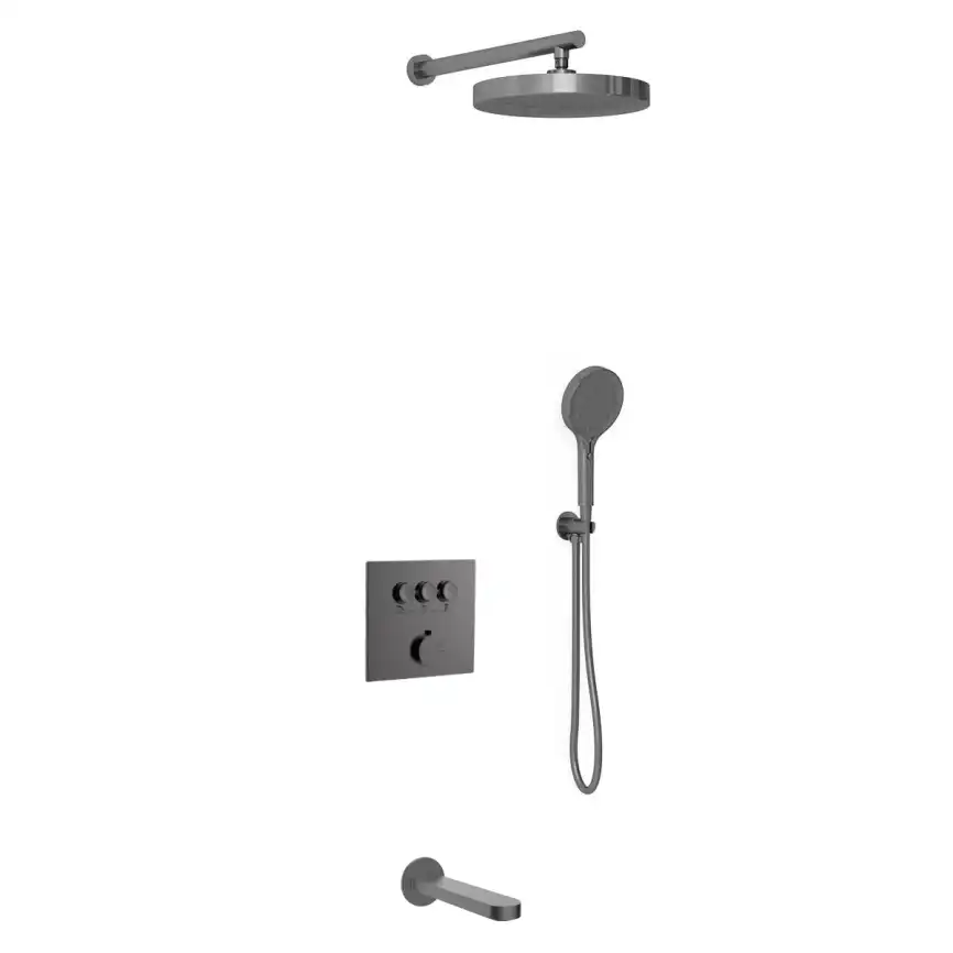 Душевая система  Vincea Inspire VSFW-431I2GM VSFW-431I2GM встраиваемая, вороненная сталь фото 2