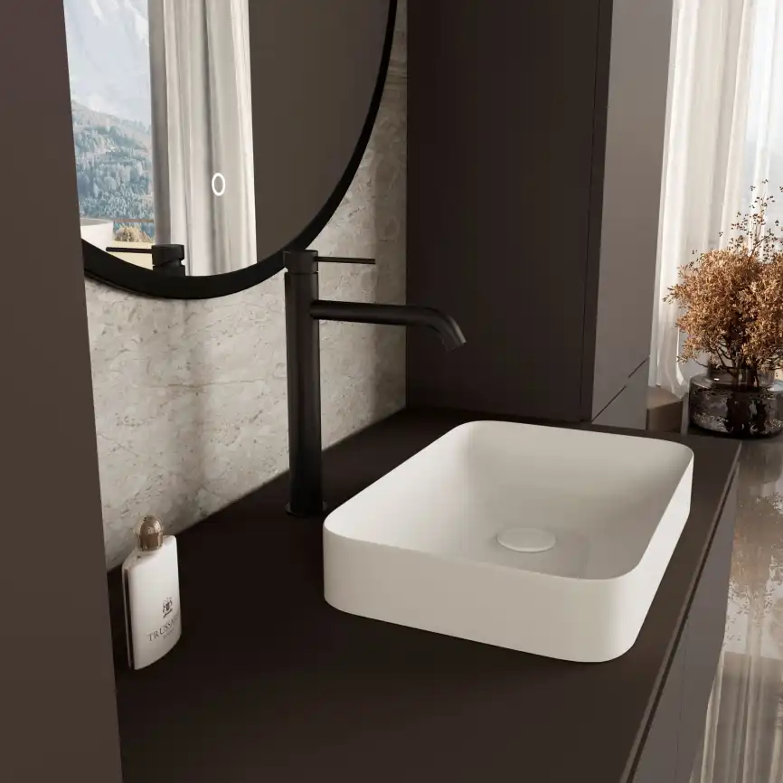 Смеситель для раковины Vincea City VBF-2C2MB однорычажный, черный матовый фото 1