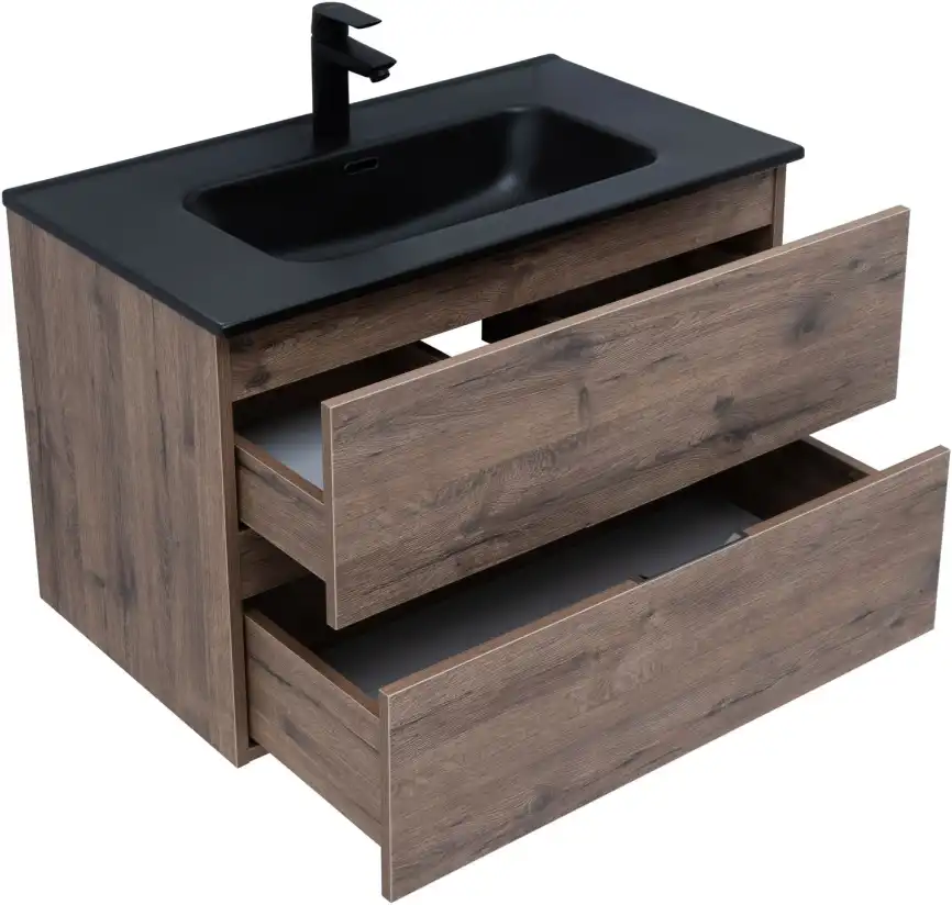 Тумба под раковину Aquanet Алвита New 80 2 ящика, дуб веллингтон табак 334186 фото 4