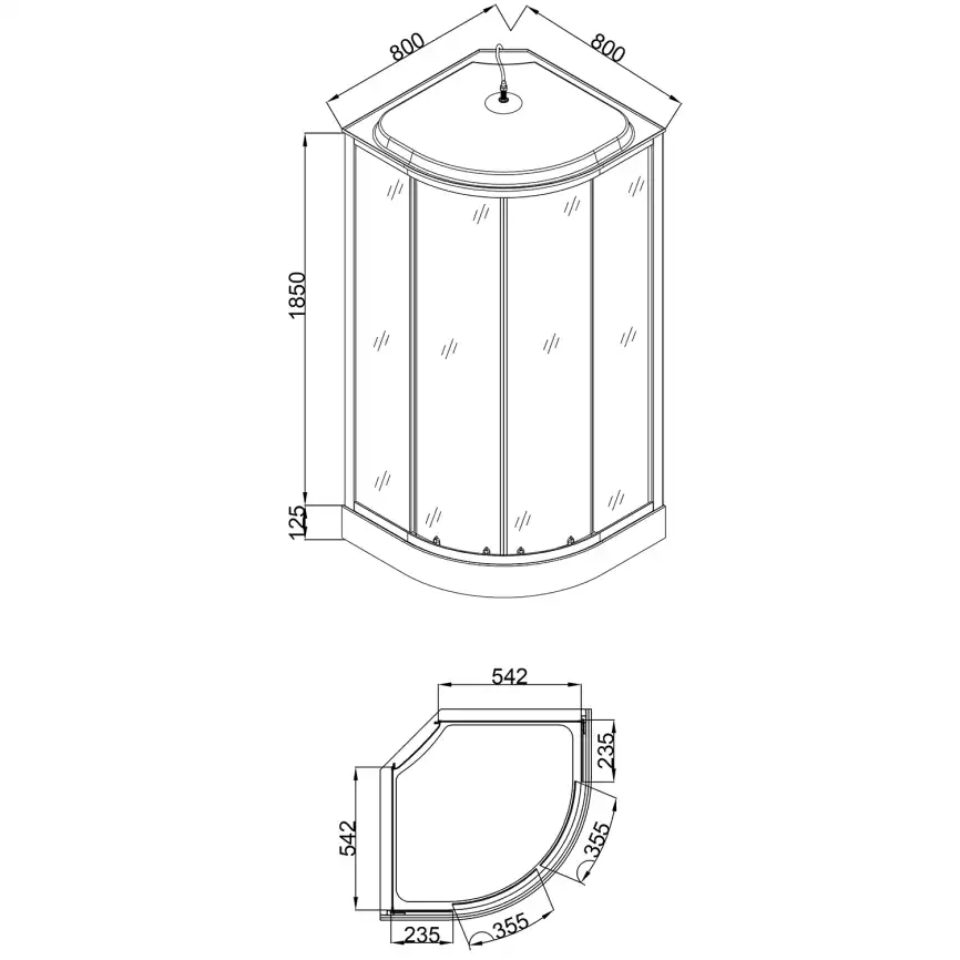 Душевая кабина Loranto 80х80 CS-6680-13FW 80 с низким поддоном фото 3