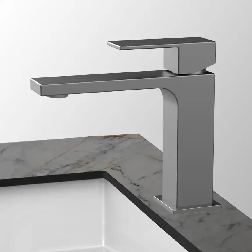 Смеситель для раковины Vincea Cube VBF-1C01GM однорычажный, вороненая сталь фото 1