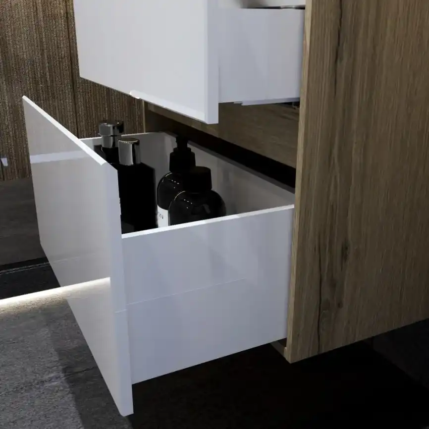 Тумба с раковиной FAURAplus Аврора 60-2, подвесная (Раковина Classica 60) Фасад Белый фото 5