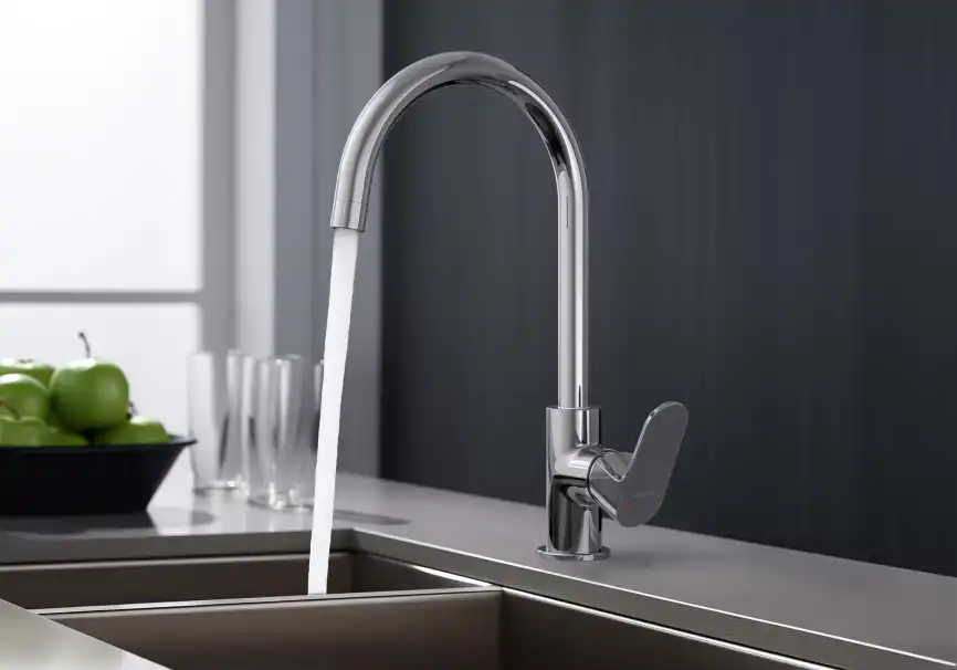 Смеситель для кухни Aquatek Оберон AQ1282CR поворотный излив, Хром фото 4