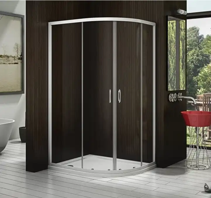 Душевой уголок Good Door LATTE R-120-C-WE профиль Белый стекло прозрачное фото 1