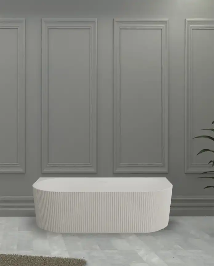 Ванна Abber Stein 170х75 AS9630 из искусственного камня, Белая матовая фото 4