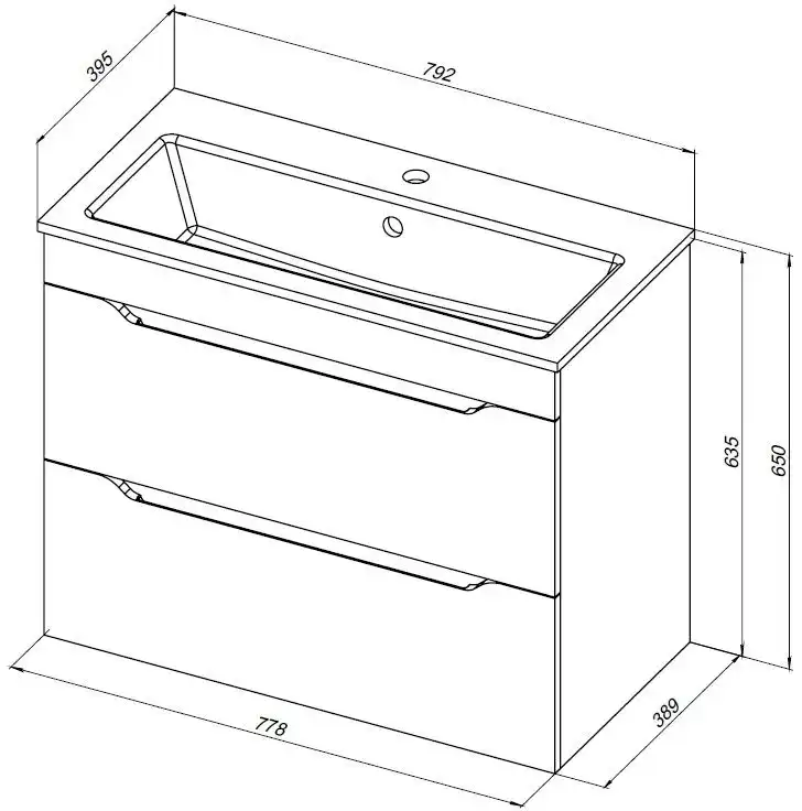 Тумба под раковину Aquanet Практика 80 белый глянец, 347965 фото 2