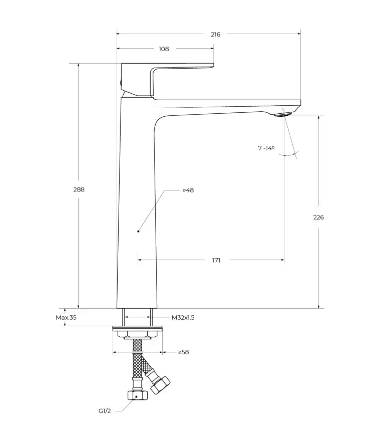 Смеситель для накладной раковины Cezares LUX-LC-01-W0, Хром фото 7