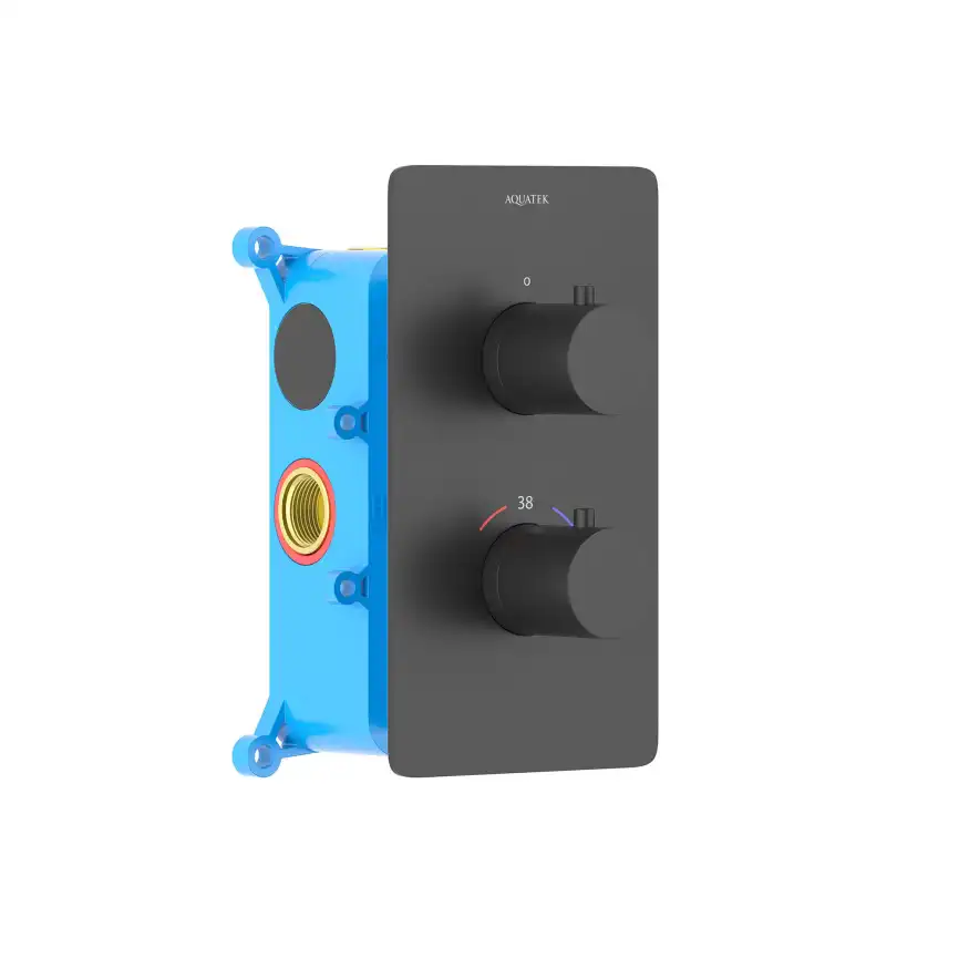 Смеситель для душа Aquatek Европа AQ1391MB встраиваемый, термостатический, Черный матовый фото 1